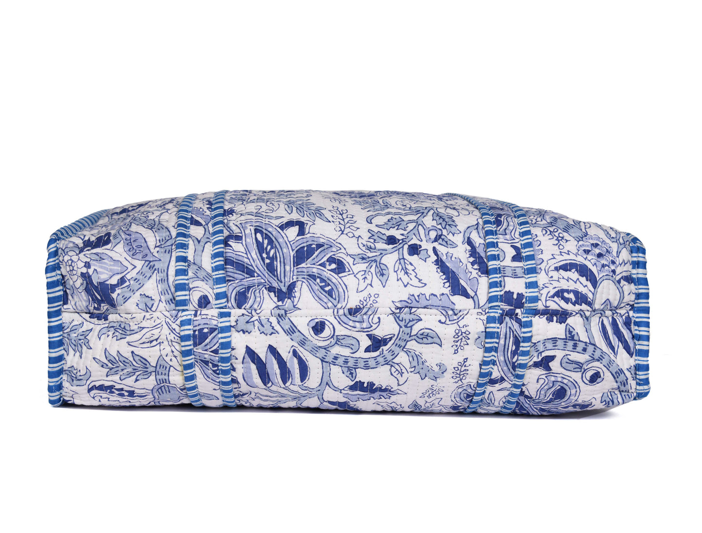 Quilted Cotton Tote Bags - Navy
