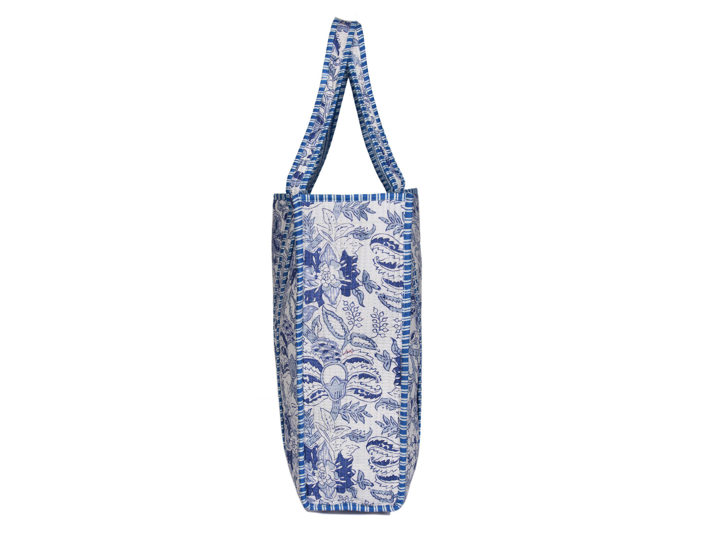 Quilted Cotton Tote Bags - Navy