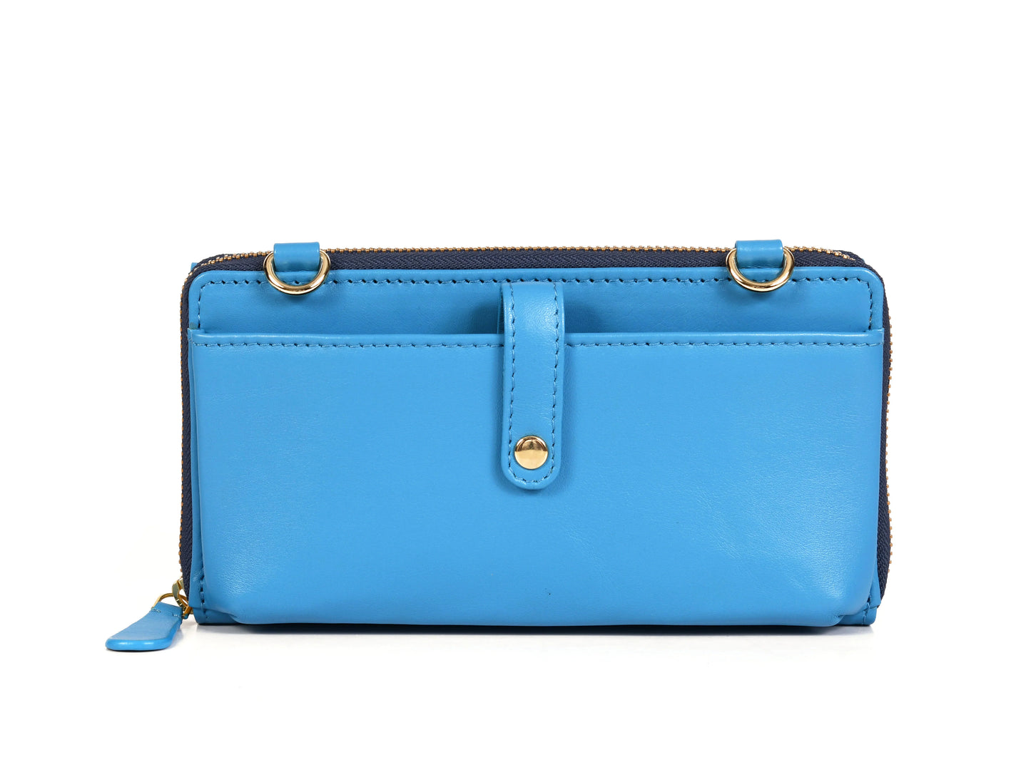 Chic Blue Leather Crossbody Bag