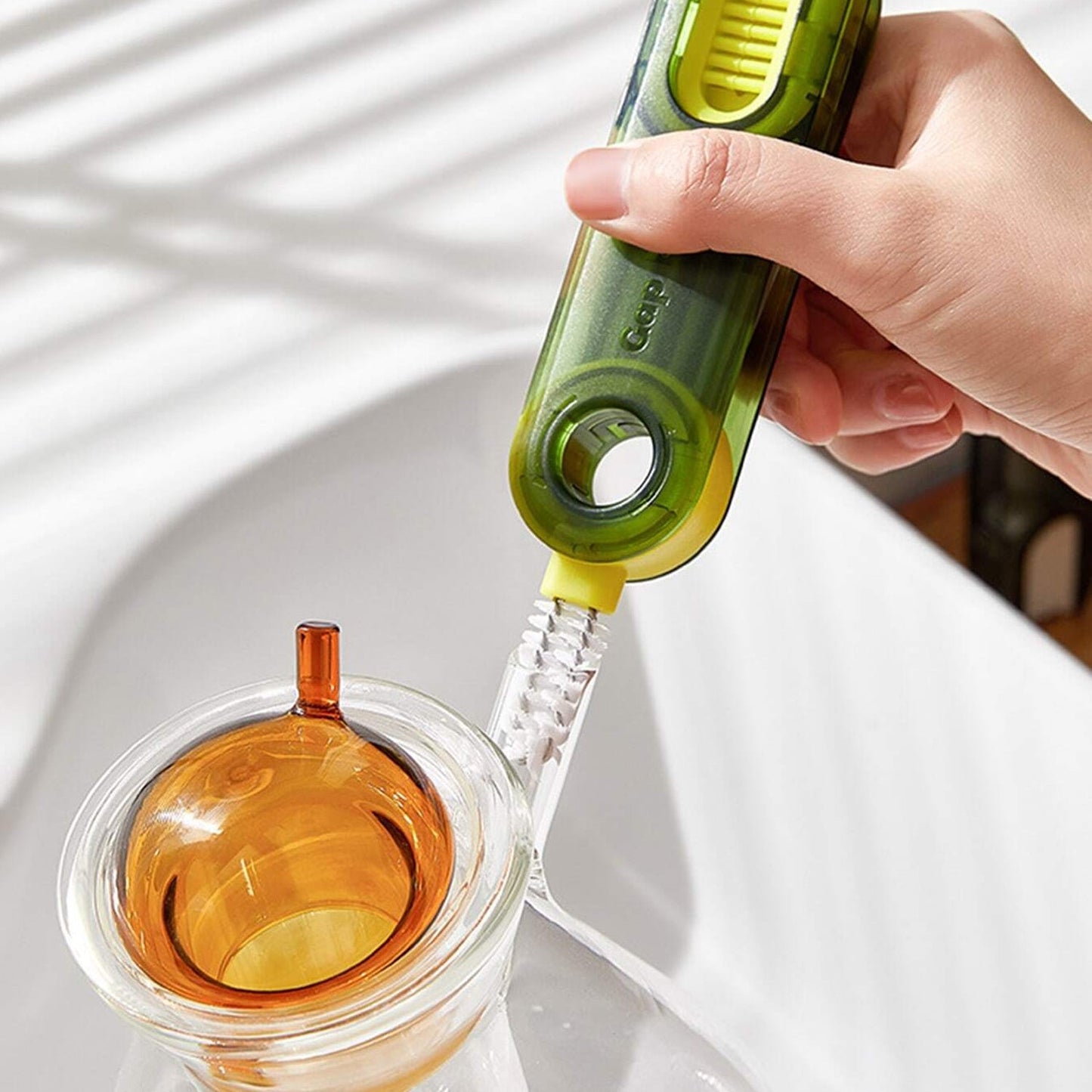 3-in-1 Multifunctional Bottle & Cup Cleaning Brush – Lid & Cover Scrubber for Kitchen (1 Pc)