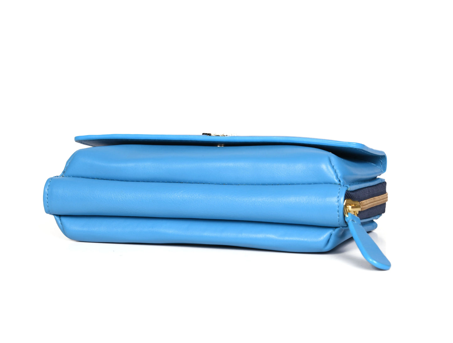 Chic Blue Leather Crossbody Bag