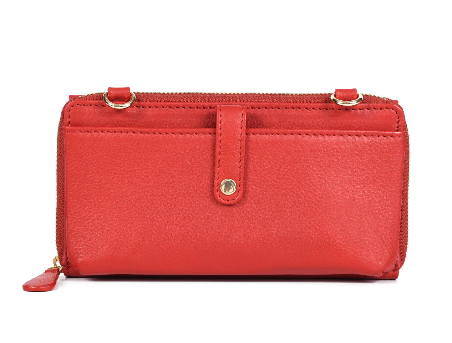 Chic Red Leather Crossbody Bag