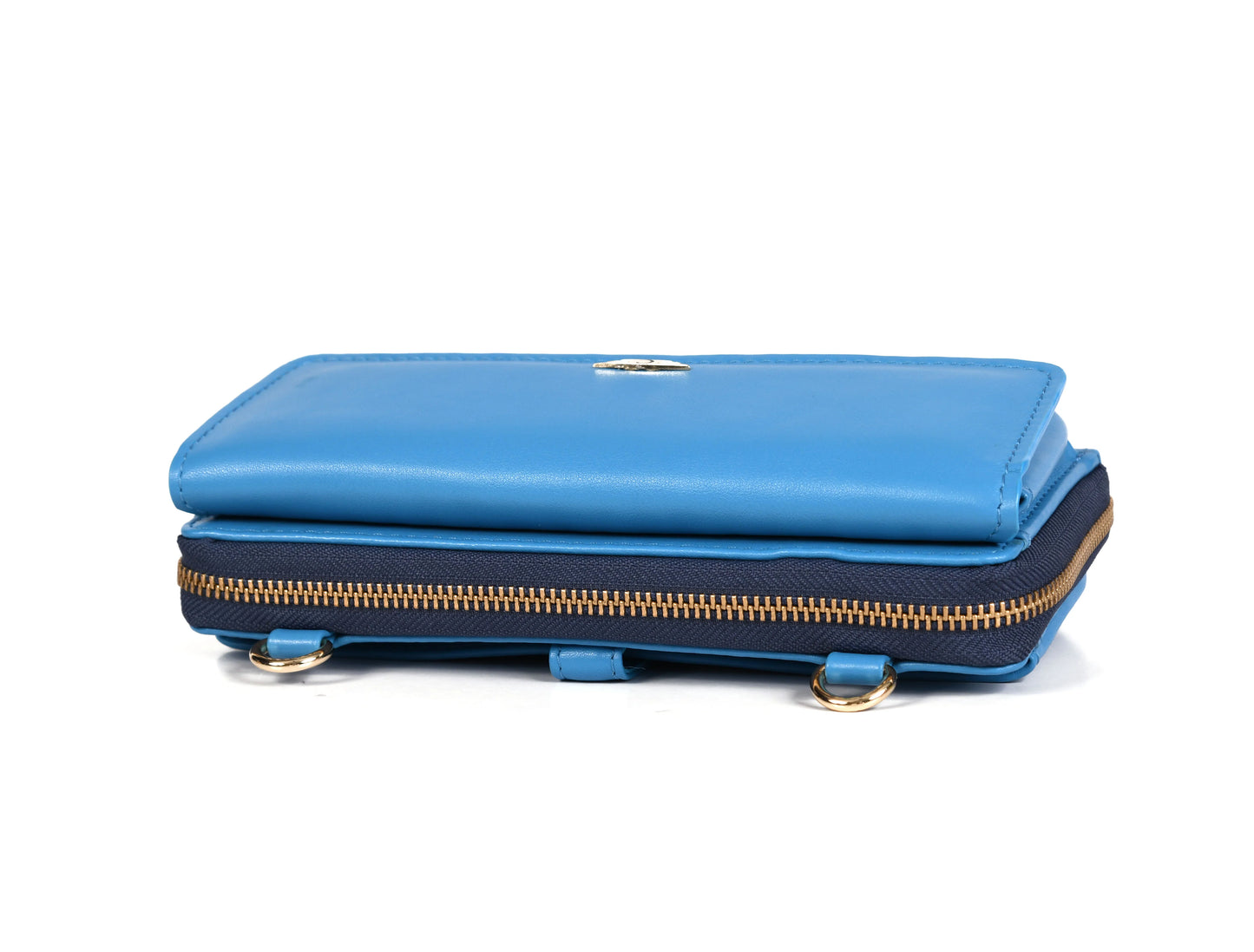 Chic Blue Leather Crossbody Bag