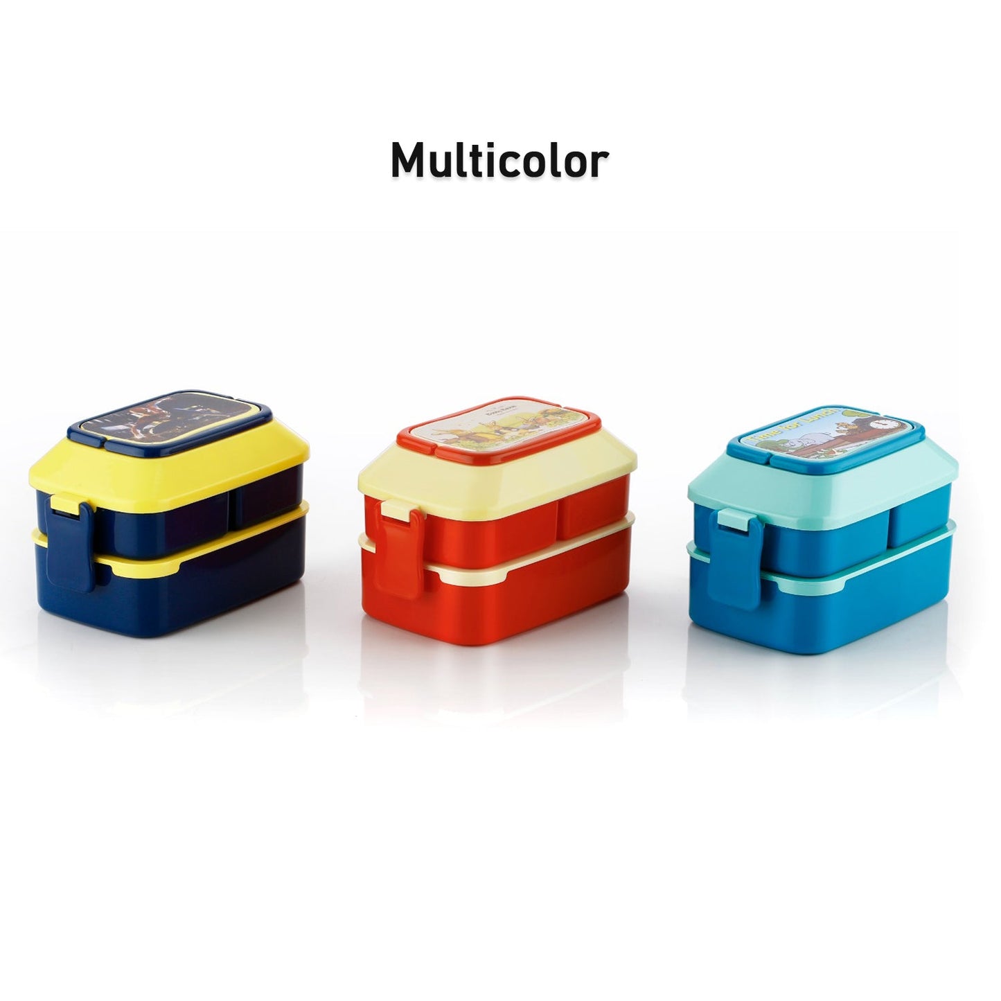 5621 Double Layer Lunch Box Stylish Lid Lunch Box With Fork & Spoon Lunch Box For Children School Lunch Box