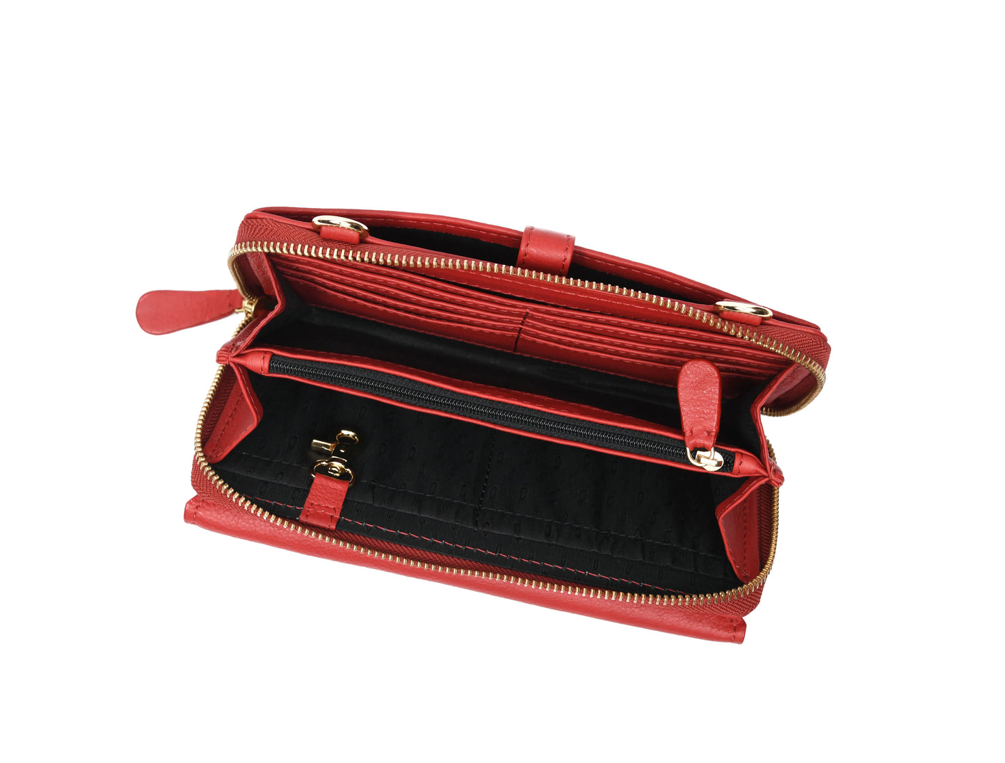 Chic Red Leather Crossbody Bag