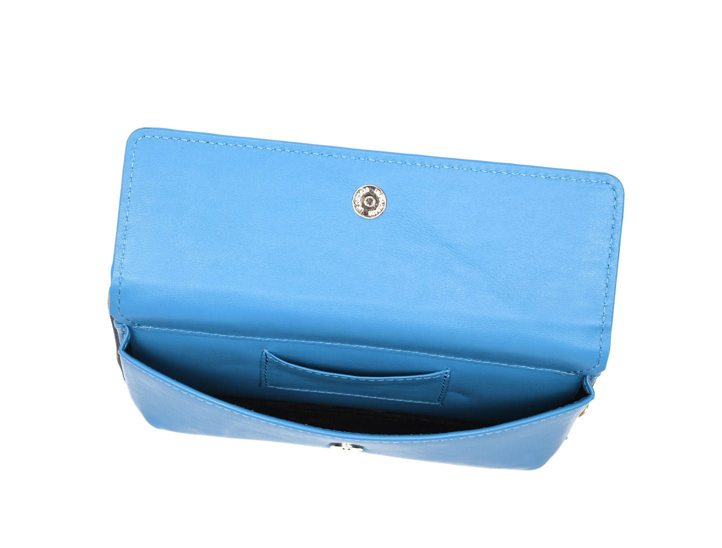 Chic Blue Leather Crossbody Bag