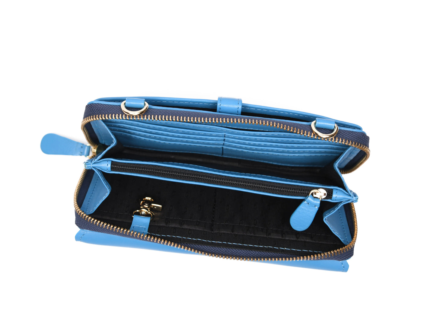 Chic Blue Leather Crossbody Bag