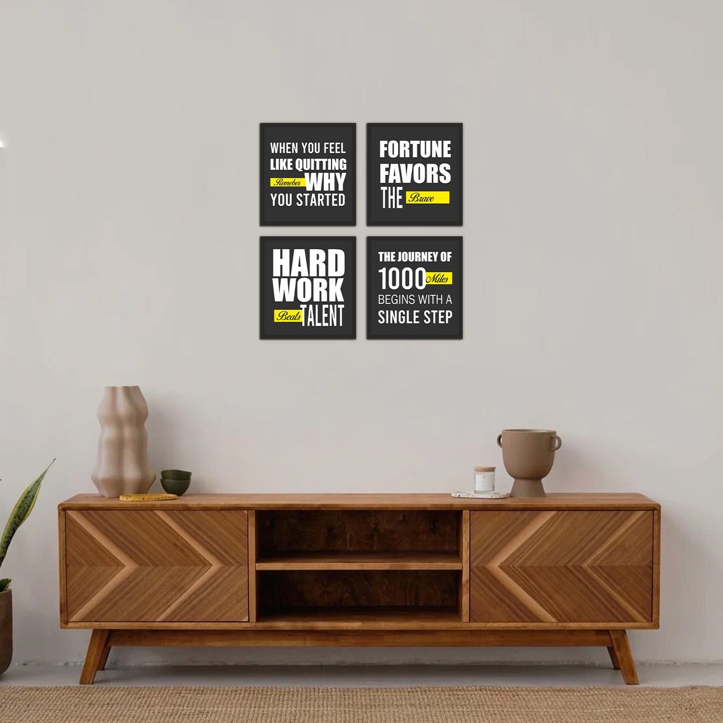 Premium Motivational Thoughts Set of 4 Wall Frames