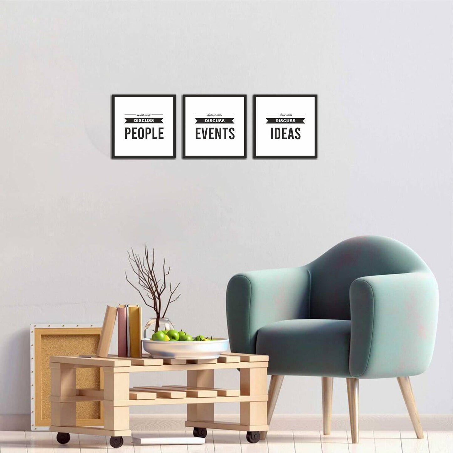 People, Events, Ideas Best Motivational Quotes Wall Hanging Frame Set of 3