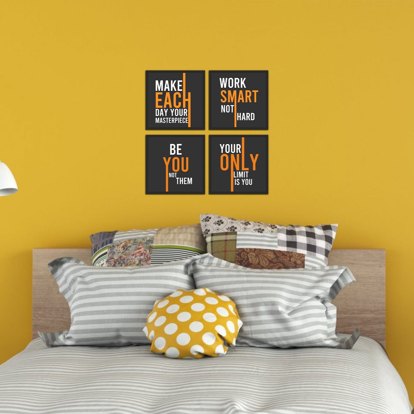 Work Smart Not Hard motivational Wall Frames Set of 4