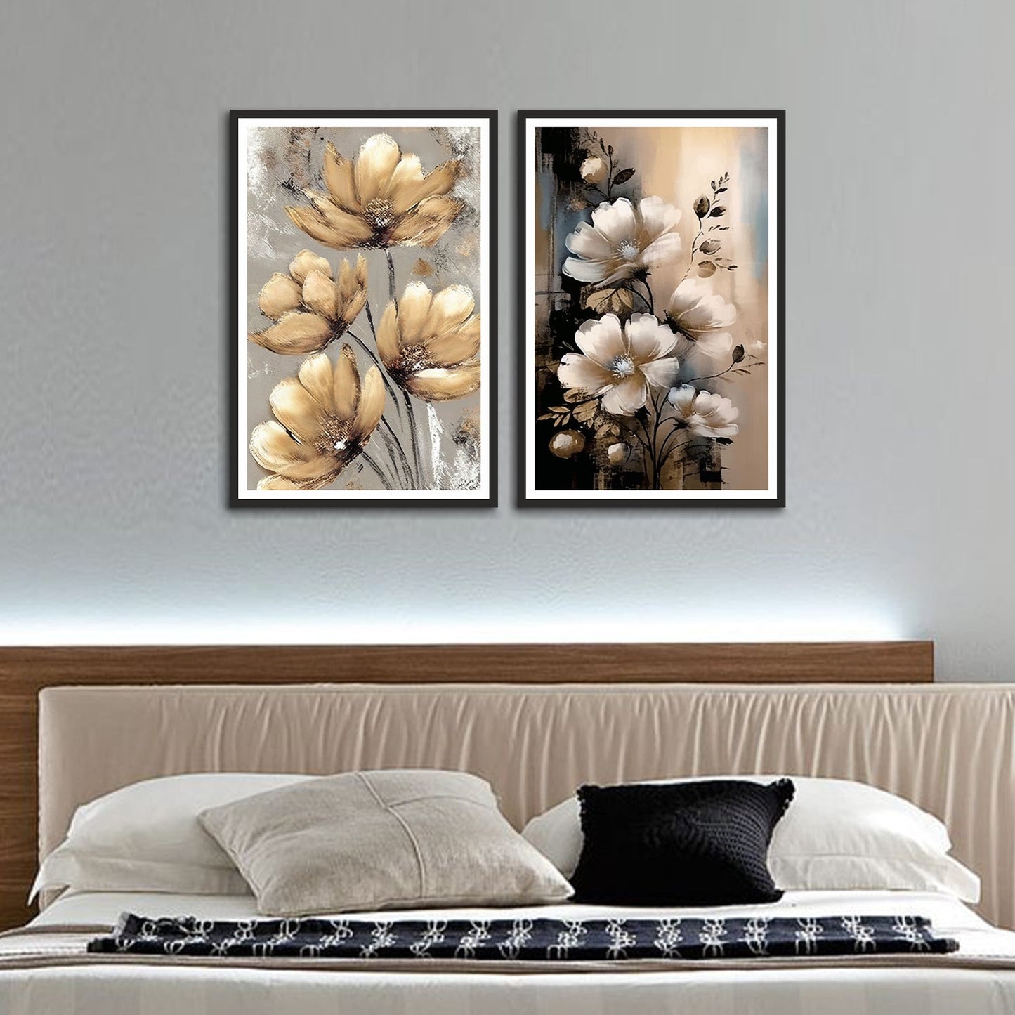 Beautiful Flower with Flower Bud Set of Wall Frames
