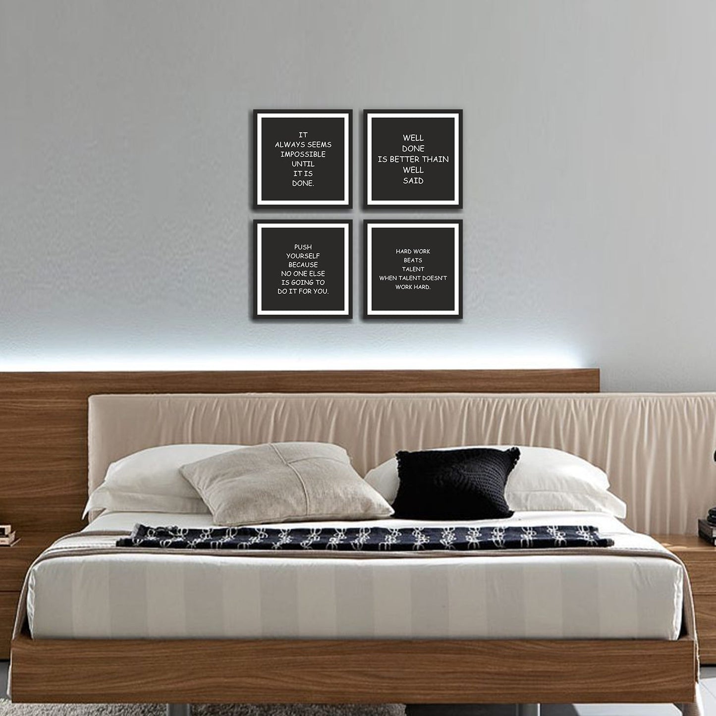 Beautiful Thoughts with Premium Set of 4 Wall Frames