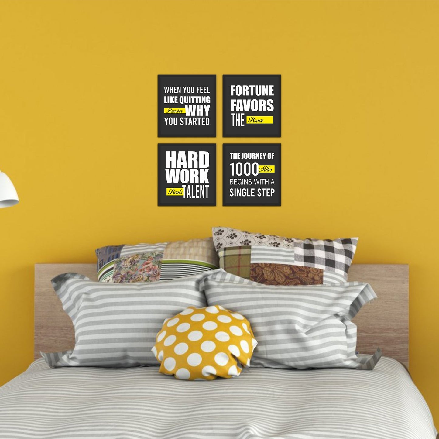 Premium Motivational Thoughts Set of 4 Wall Frames