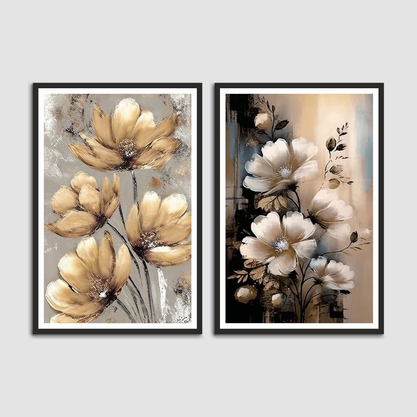 Beautiful Flower with Flower Bud Set of Wall Frames