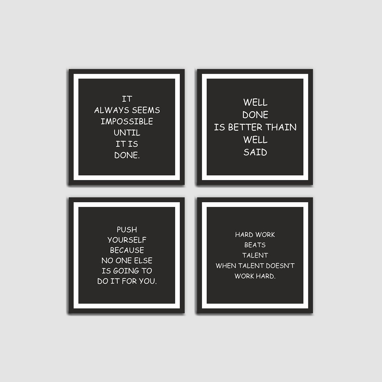 Beautiful Thoughts with Premium Set of 4 Wall Frames