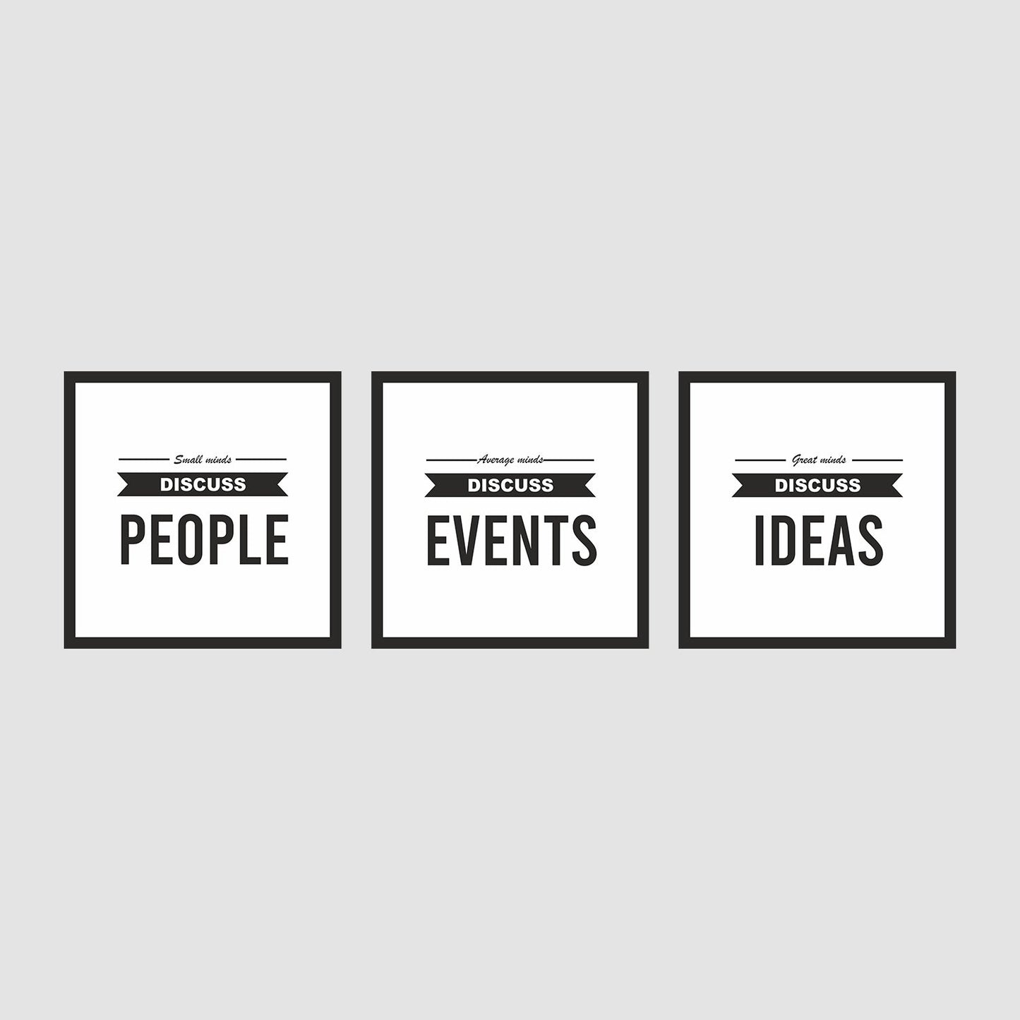 People, Events, Ideas Best Motivational Quotes Wall Hanging Frame Set of 3