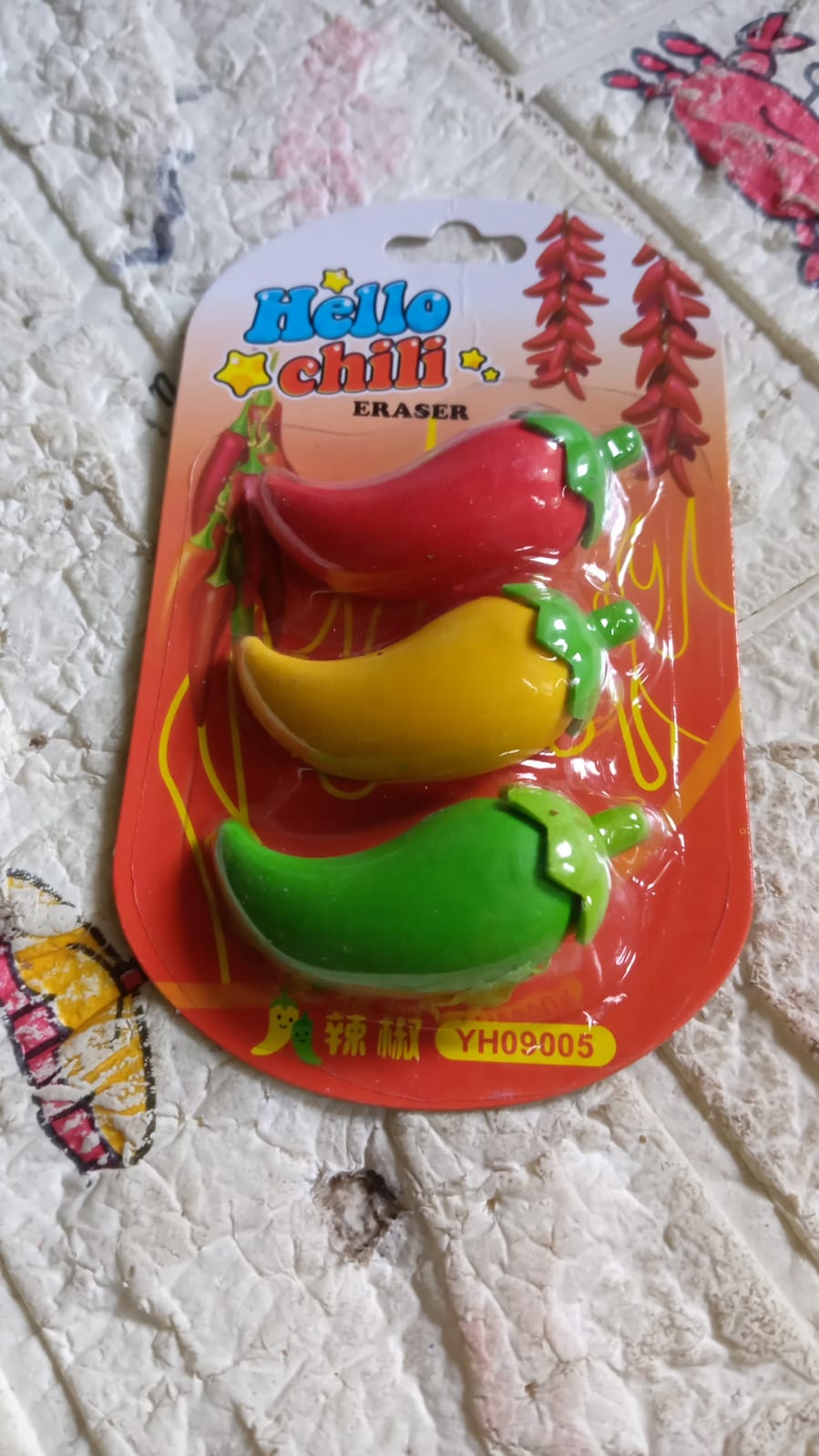 3D Fancy Colorful Chili Shape Erasers – Mini Novelty Eraser Set (3 Pc)