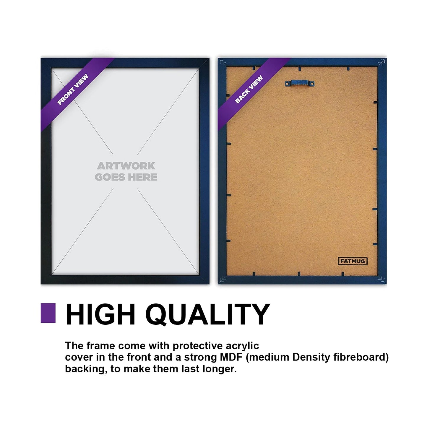 Beautiful Thoughts with Premium Set of 4 Wall Frames