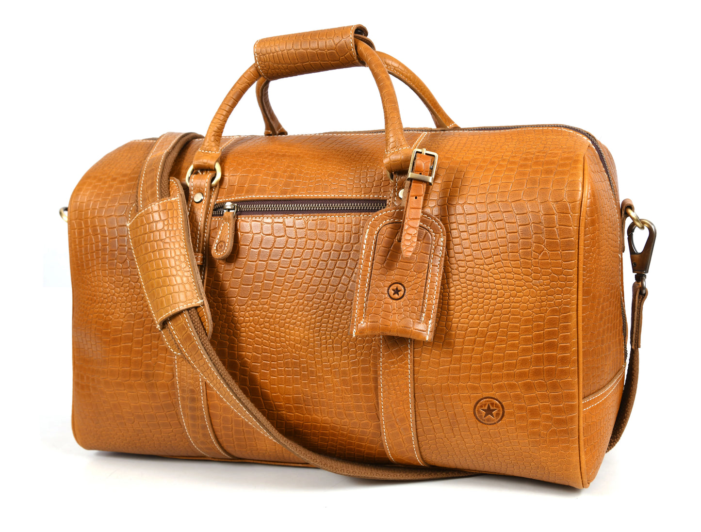 Taranto Leather Weekender Bag - Sulfur Tan