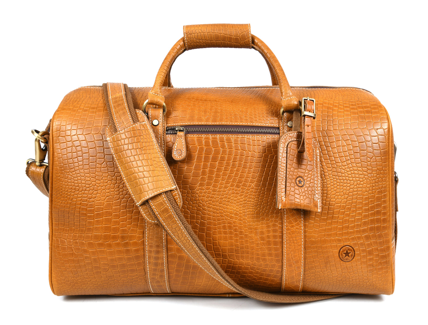 Taranto Leather Weekender Bag - Sulfur Tan