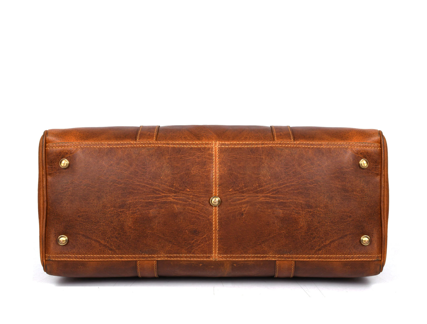Taranto Leather Weekender Bag - Caramel Brown