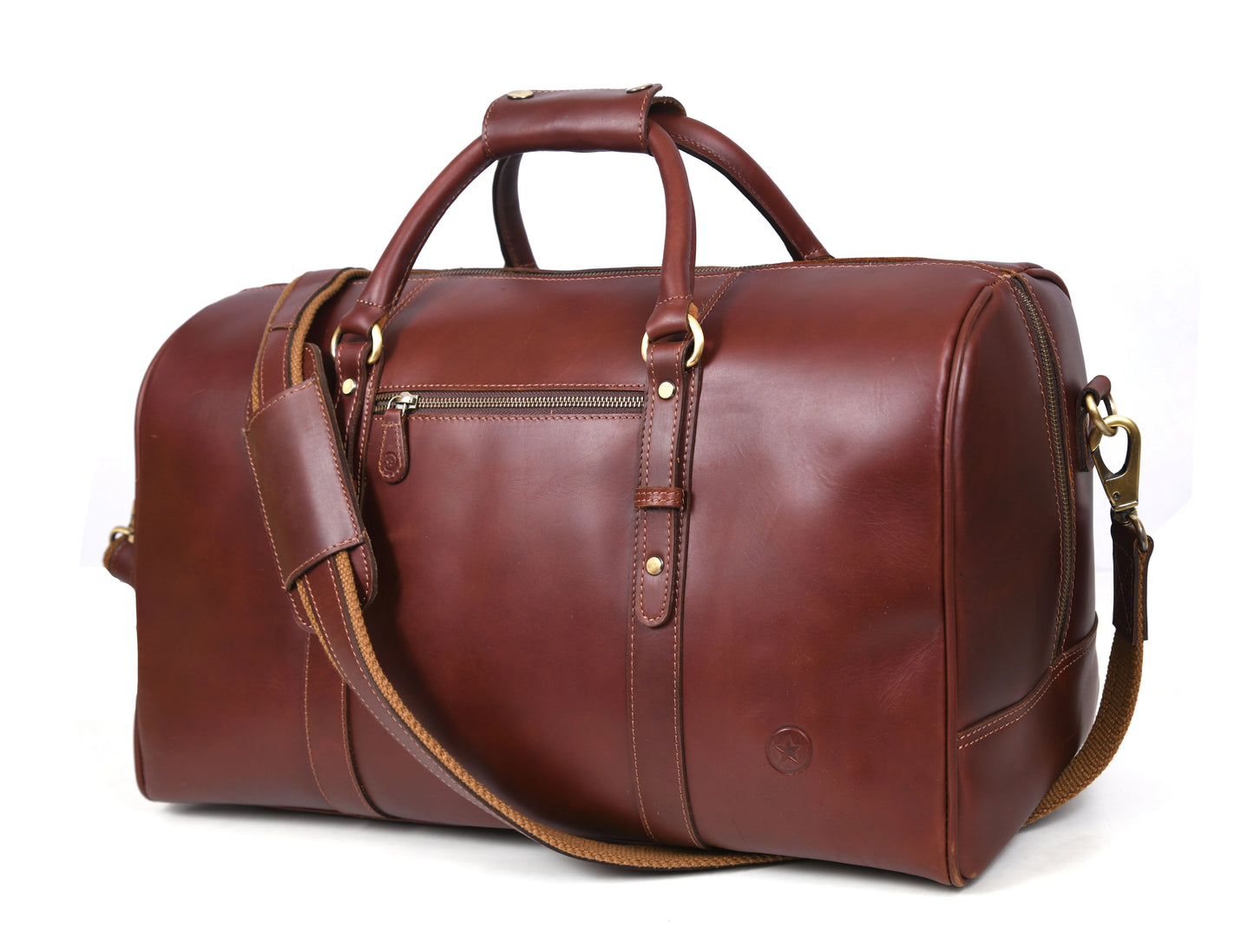 Taranto Leather Weekender Bag Combo - Pecan Brown