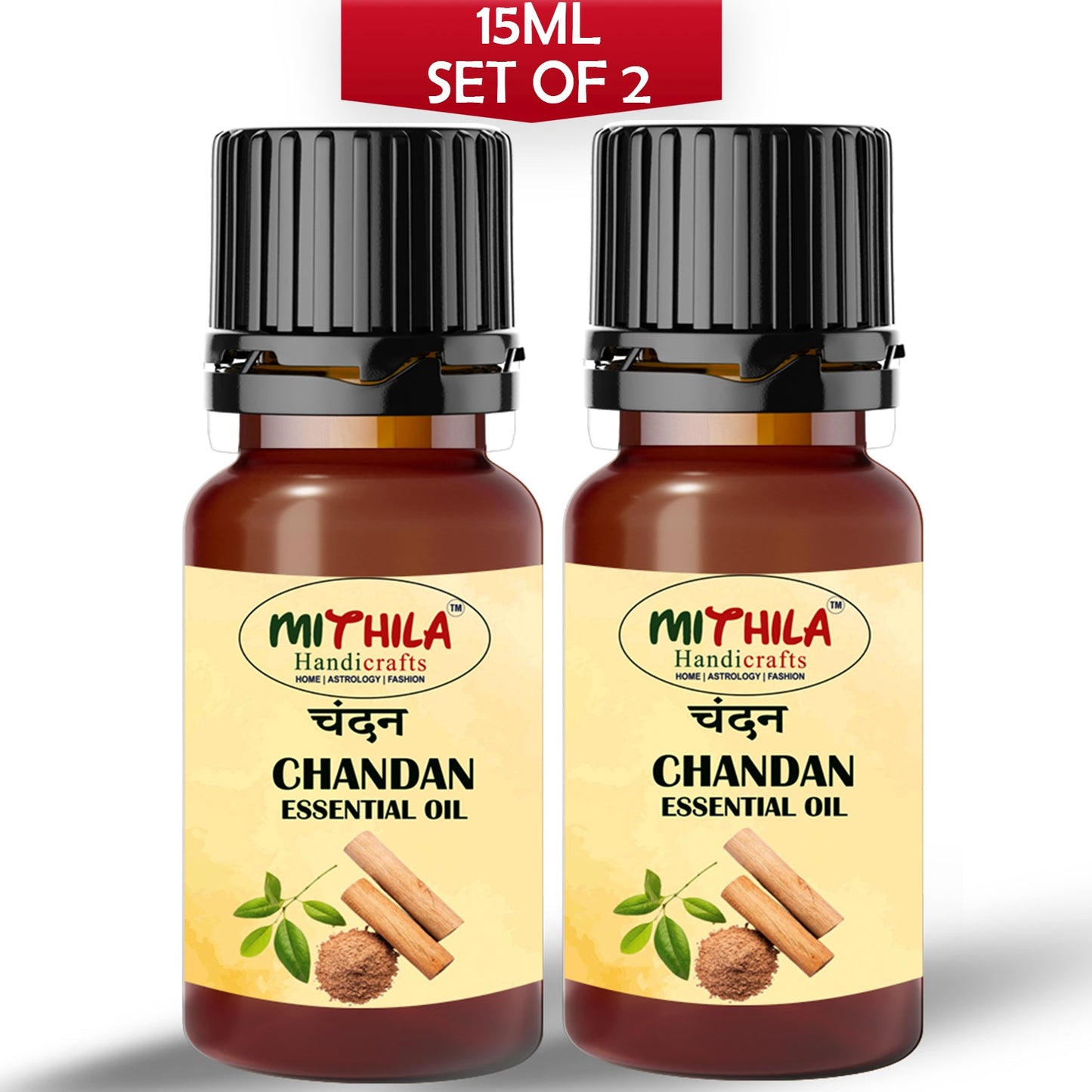 Sandalwood Essential Oil For Skin, Hair Care, Home Fragrance, Aroma Therapy 15ml (Pack of 2)