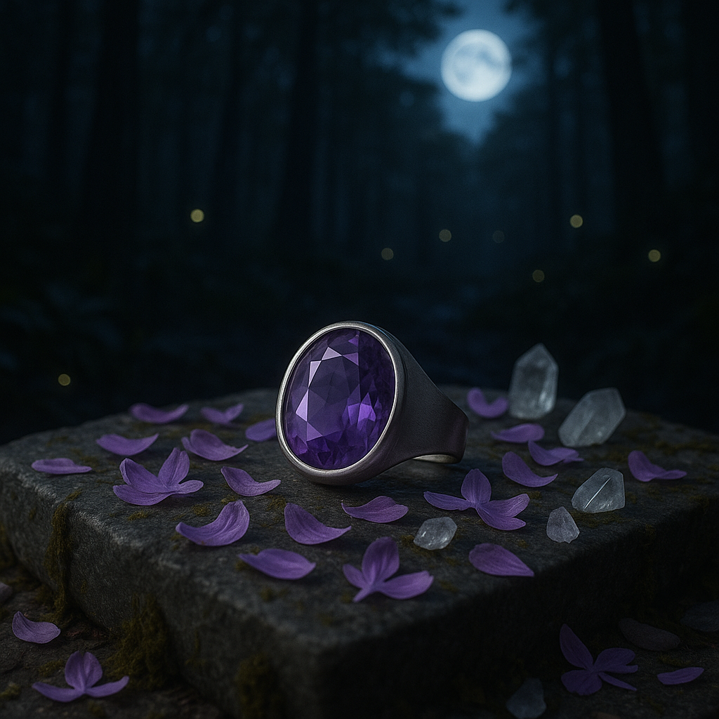 Amethyst Sterling Silver Ring – Lab Certified | 92.5% Pure | Adjustable