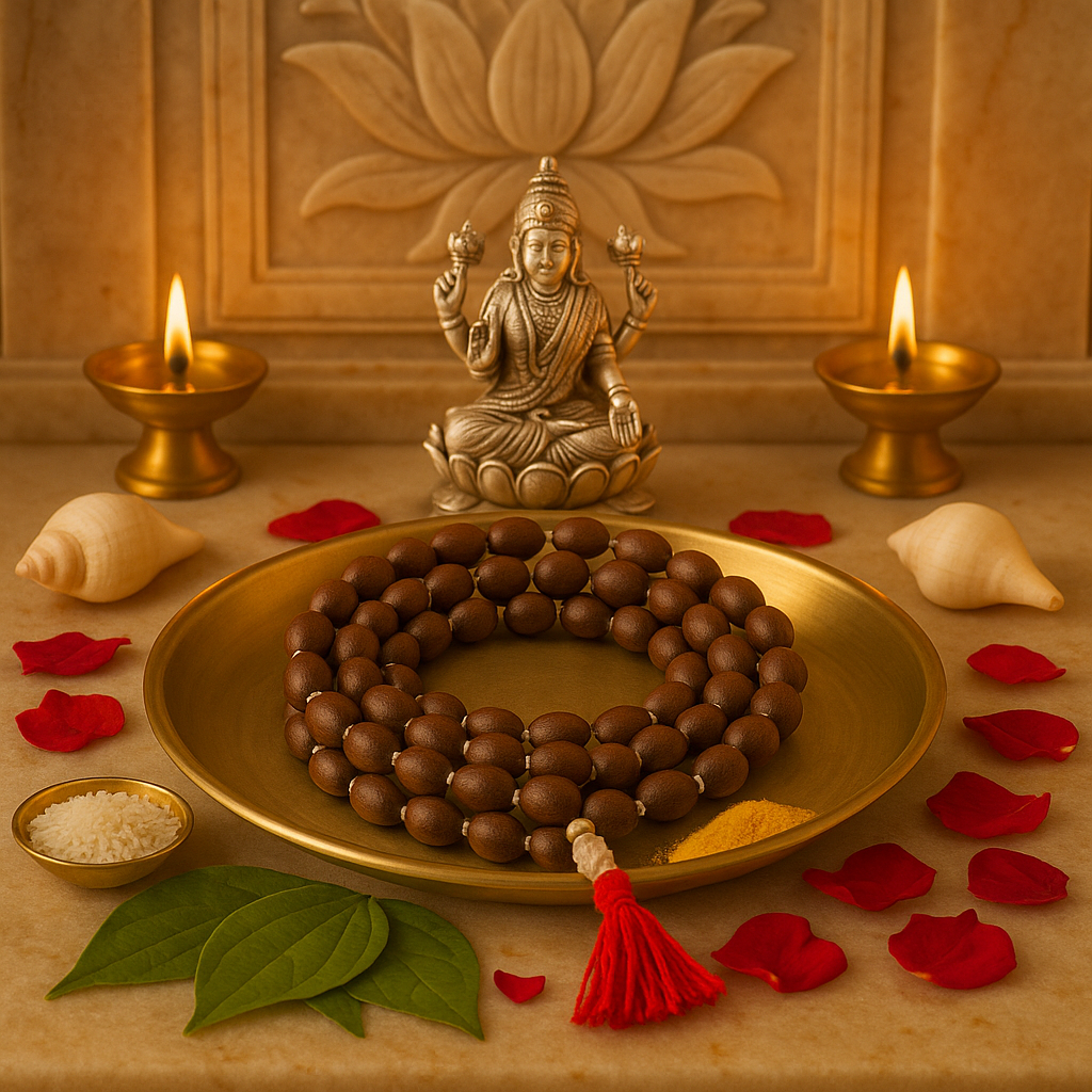 Kamal Gatta Mala – 108 Beads | Sacred Lotus Seed Mala | Handcrafted for Lakshmi Blessings