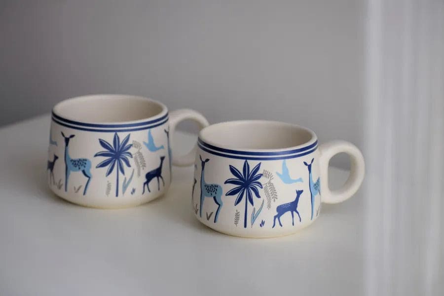 HANDICRAFTS Ceramic Tea Cup Set of 6 (120 Milliliter Each)