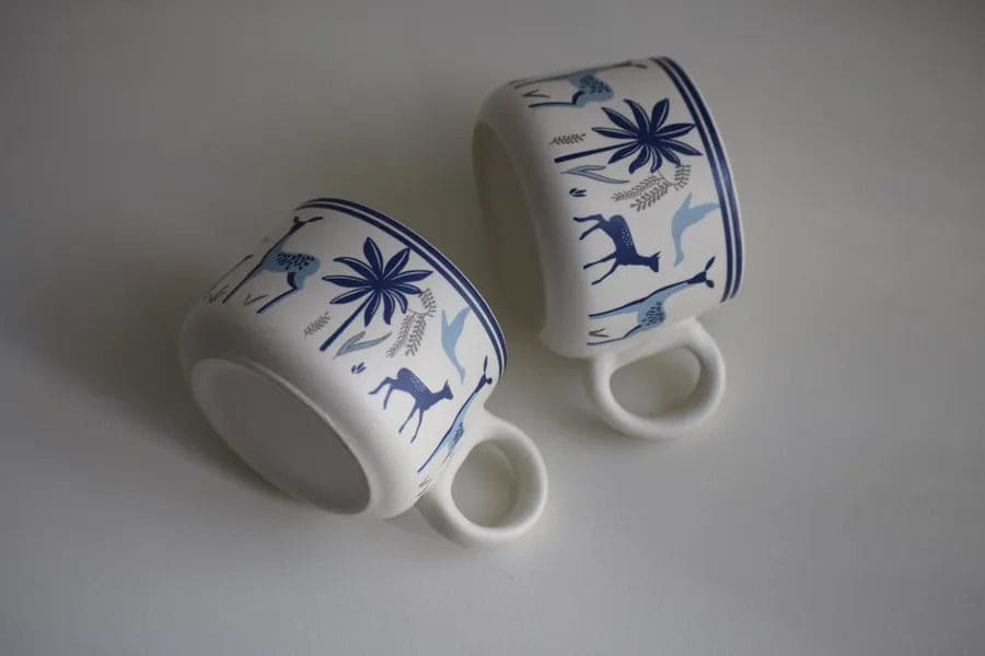 HANDICRAFTS Ceramic Tea Cup Set of 6 (120 Milliliter Each)