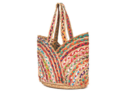 Nature's Carryall Recycled Jute Tote Bag Organic Multicolor | LB-666