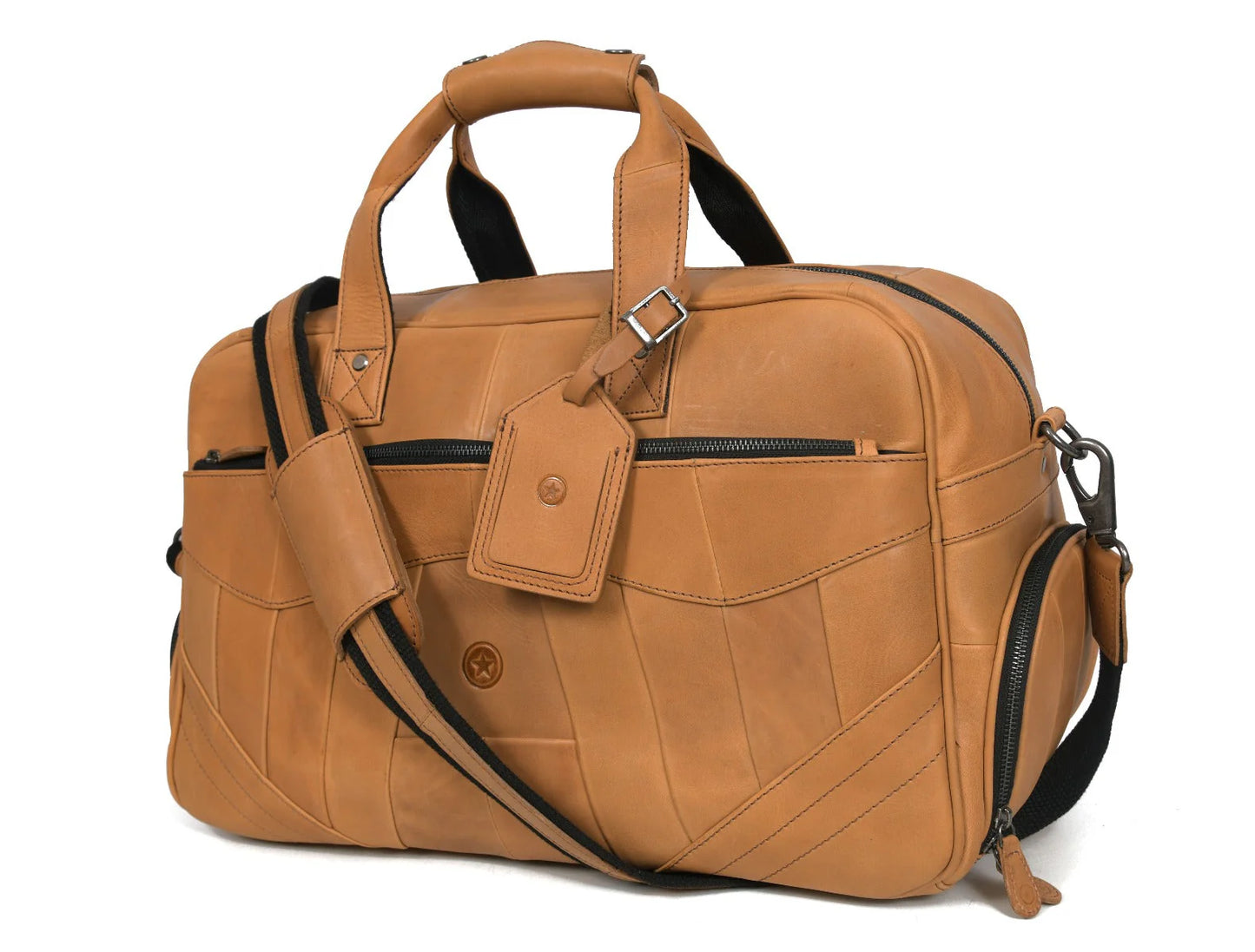 Brooks Leather Duffle Bag - Caramel (Upcycled Leather Collection)