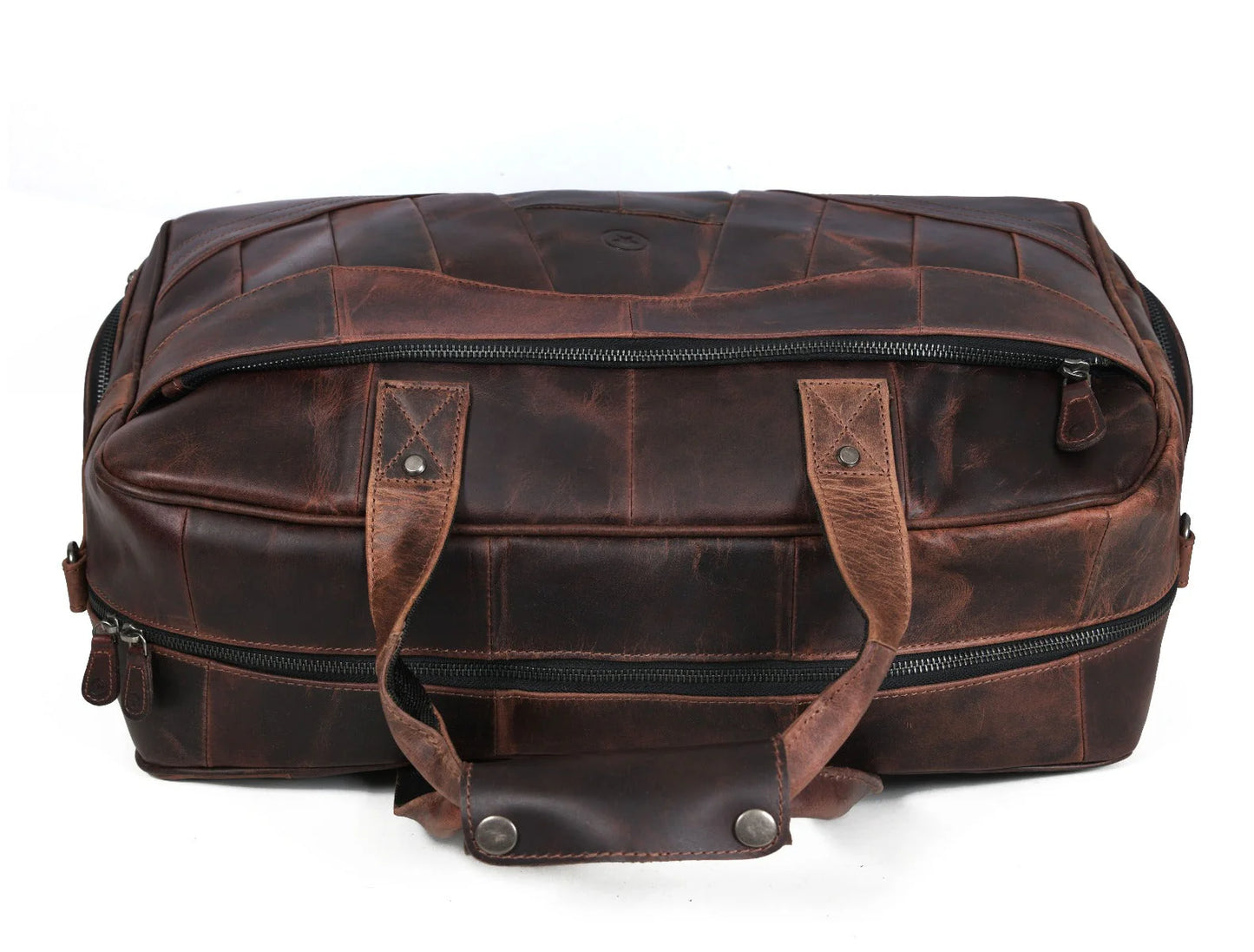 Brooks Leather Duffle Bag - Walnut (Upcycled Leather Collection)