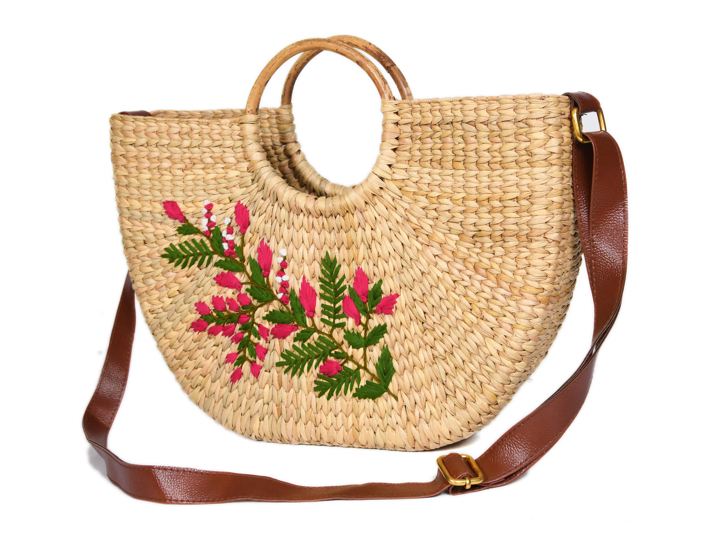 Nature Nest Shopper Handwoven Embroidered Handbag