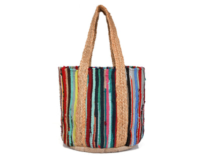 Midnight Waves Jute Tote Bag- LB901B