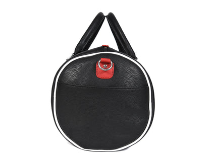 Modern Black Leather Duffel Bag