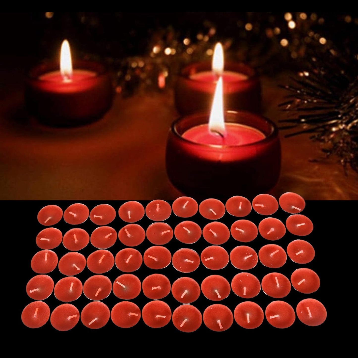 Tealight Candles Set, Smokeless Candles, Tealight Diwali Candles for Diwali, Home Decor, Decoration, Party, Festivals for Mood Dinners Parities Home Decoration Wedding Candle, Diwali (50 Pcs set)