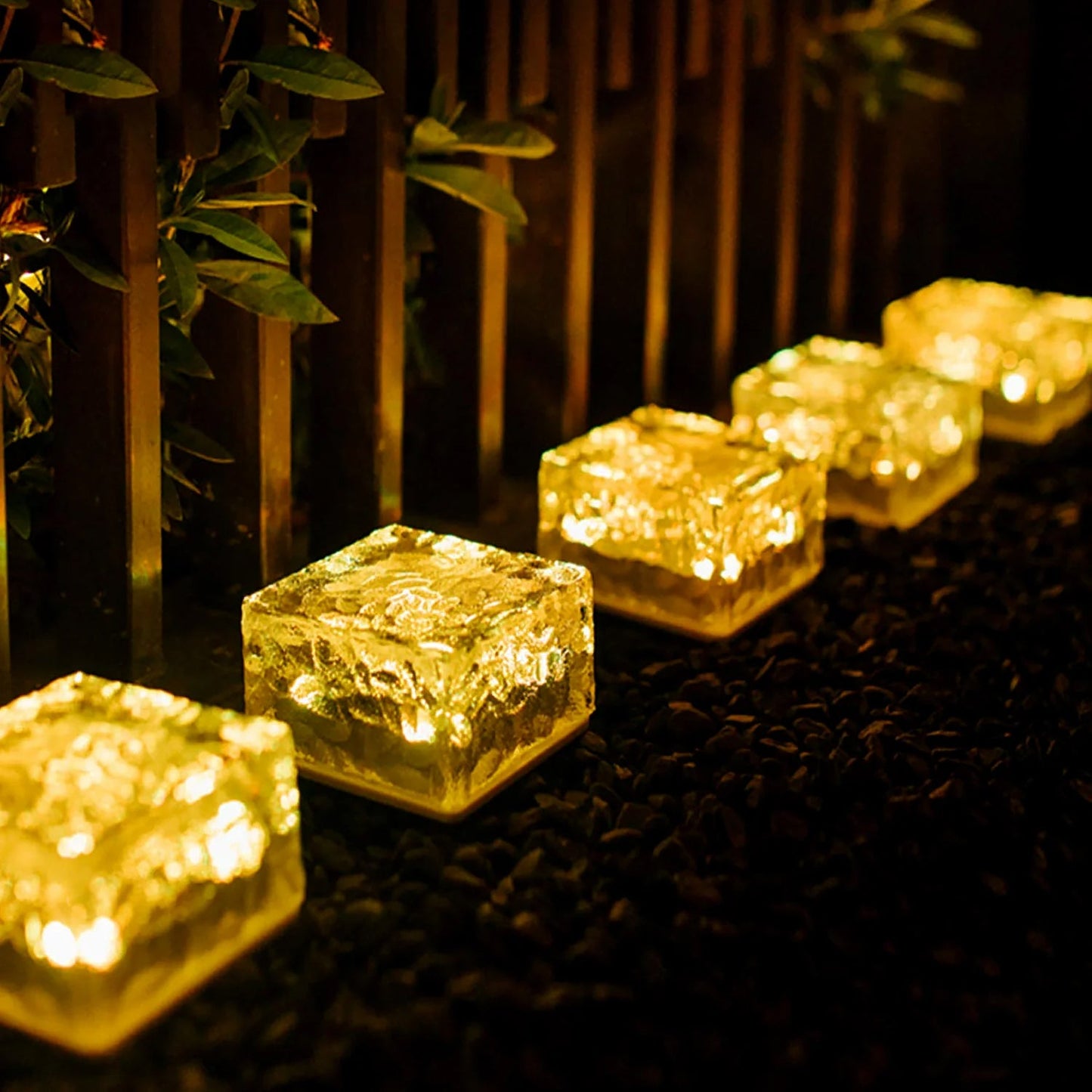 Solar Ice Cube Garden Light for Pathways & Christmas Decor
