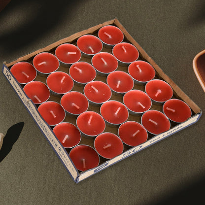 Tealight Candles Set, Smokeless Candles, Tealight Diwali Candles for Diwali, Home Decor, Decoration, Party, Festivals for Mood Dinners Parities Home Decoration Wedding Candle, Diwali (50 Pcs set)