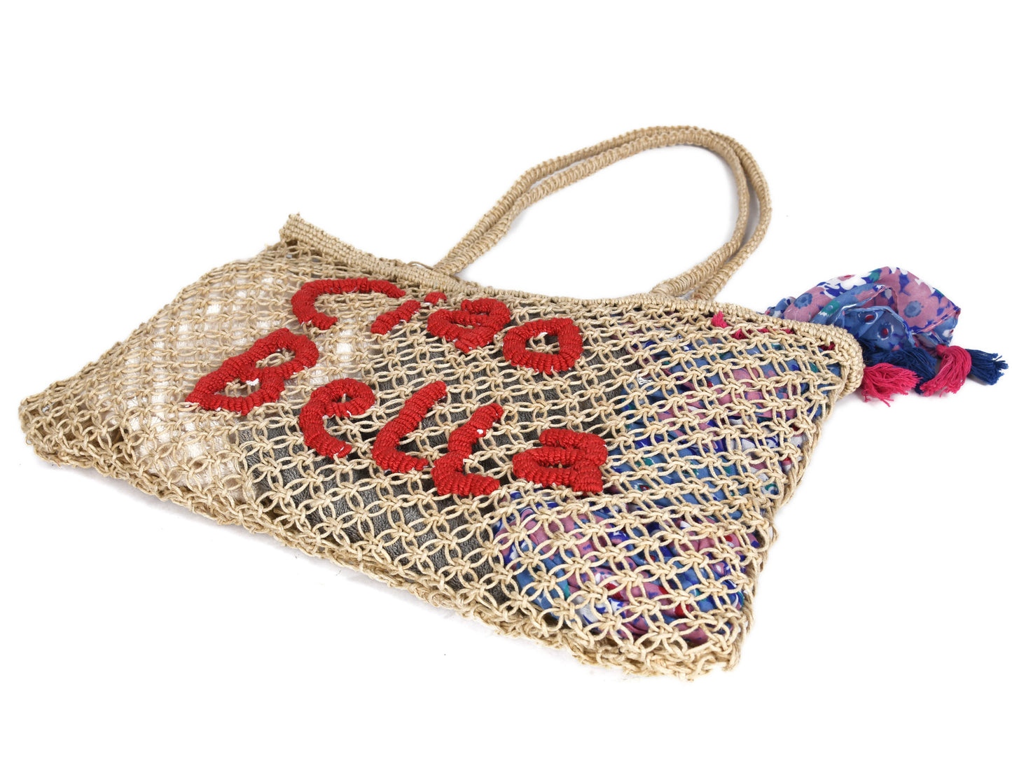 Woven Jute Tote Bag - Ciao Bella