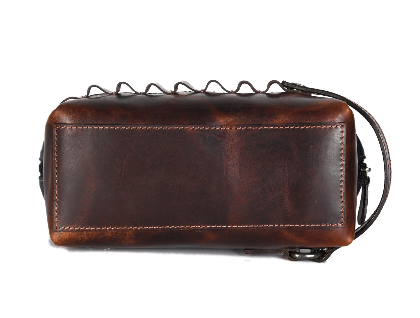 Stylish Leather and Plaid Toiletry Bag