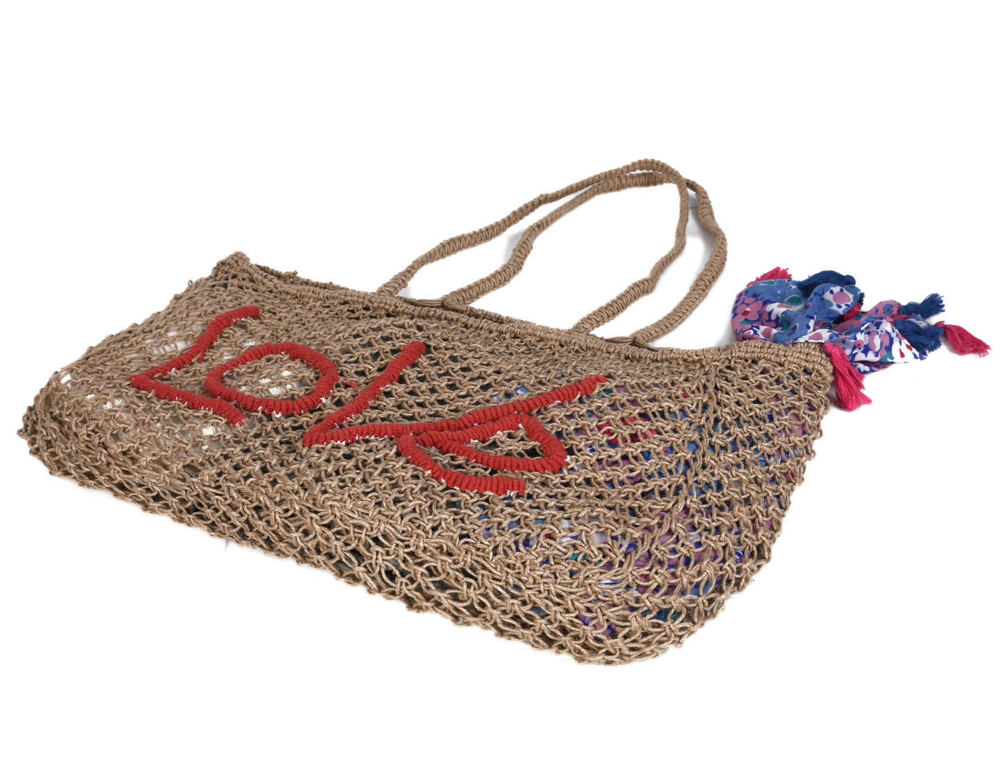 Woven Jute Tote Bag - Love | LB - 858