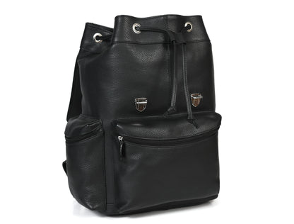 Blackboro Leather Backpack - Black