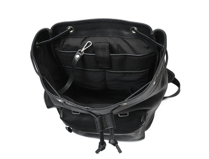 Blackboro Leather Backpack - Black