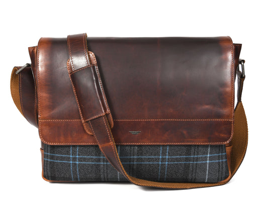 LEATHER CANVAS MESSENGER BAG