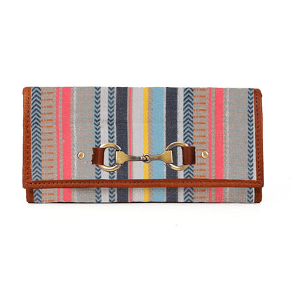 Dakota Jacquard and Leather Wallet - Tan