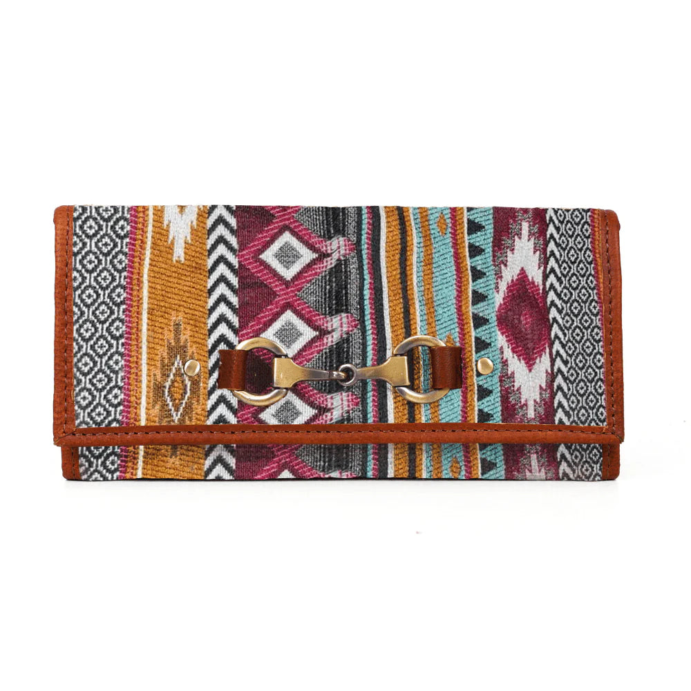 Dakota Jacquard and Leather Wallet - Tan