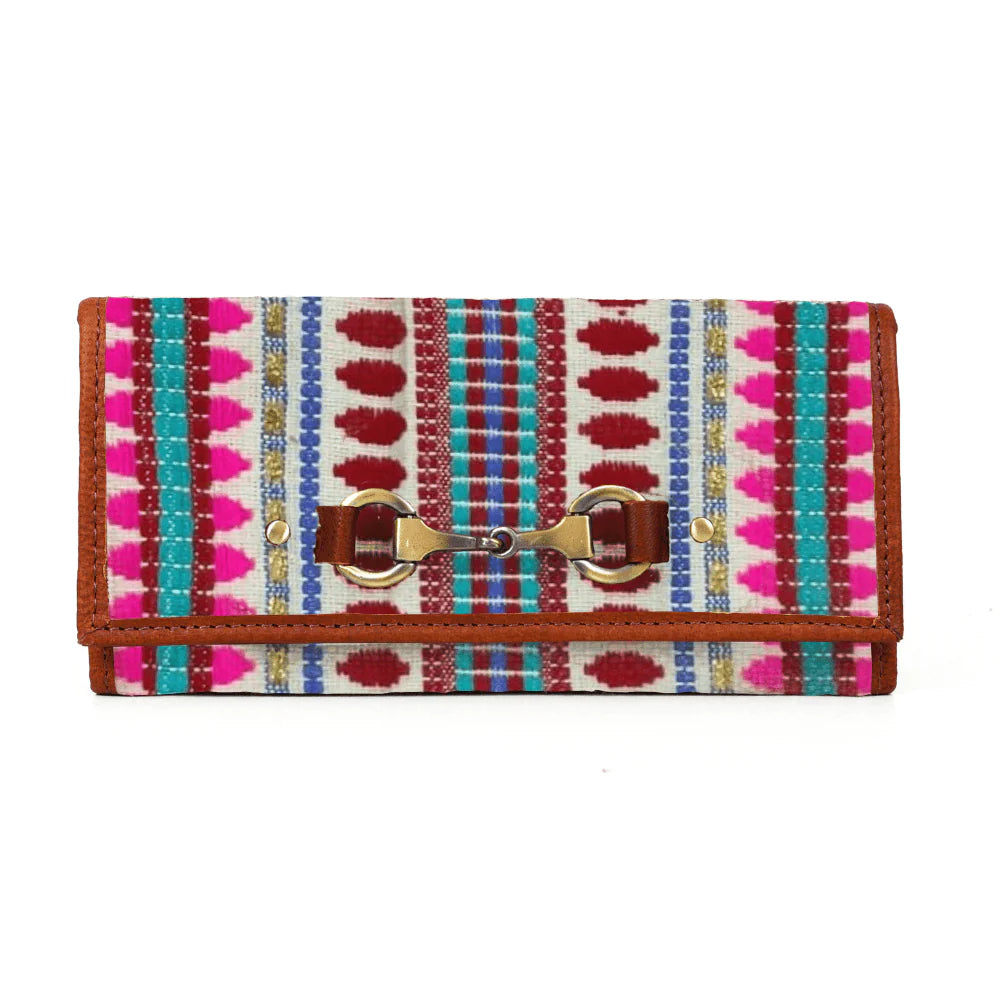 Dakota Jacquard and Leather Wallet - Tan