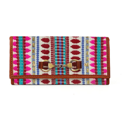 Dakota Jacquard and Leather Wallet - Tan